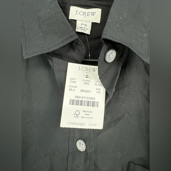 J.Crew Button-Up Cotton-Blend Poplin Shirt in Signature Fit Size PS - Picture 7 of 8